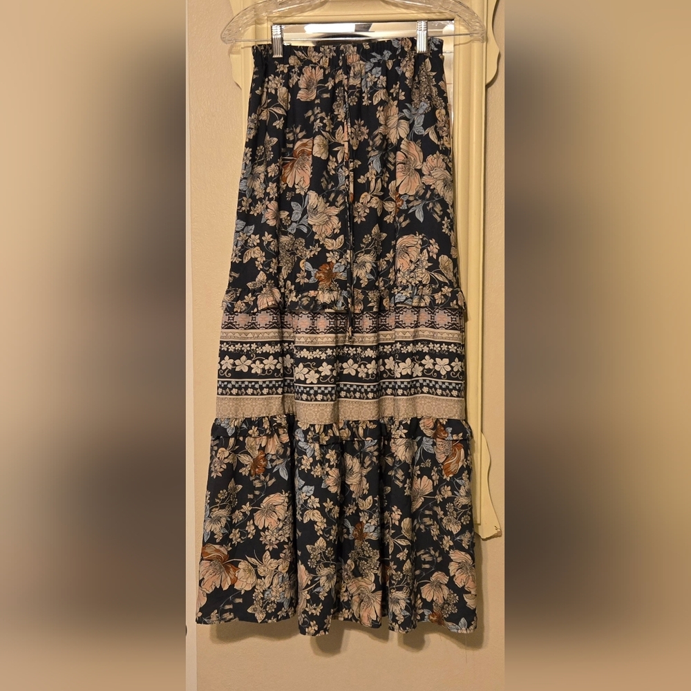 Sienna Sky Navy Floral A-Line Skirt